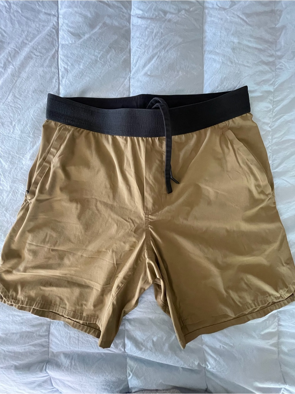 Ten Thousand Men's Athletic Shorts in Tan with Black Waistband